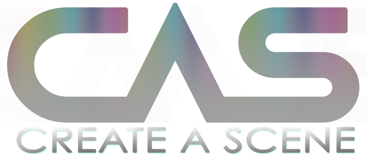 Chrome colored CAS letters logo