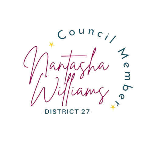 Nantasha Williams Council Member rounded word logo
